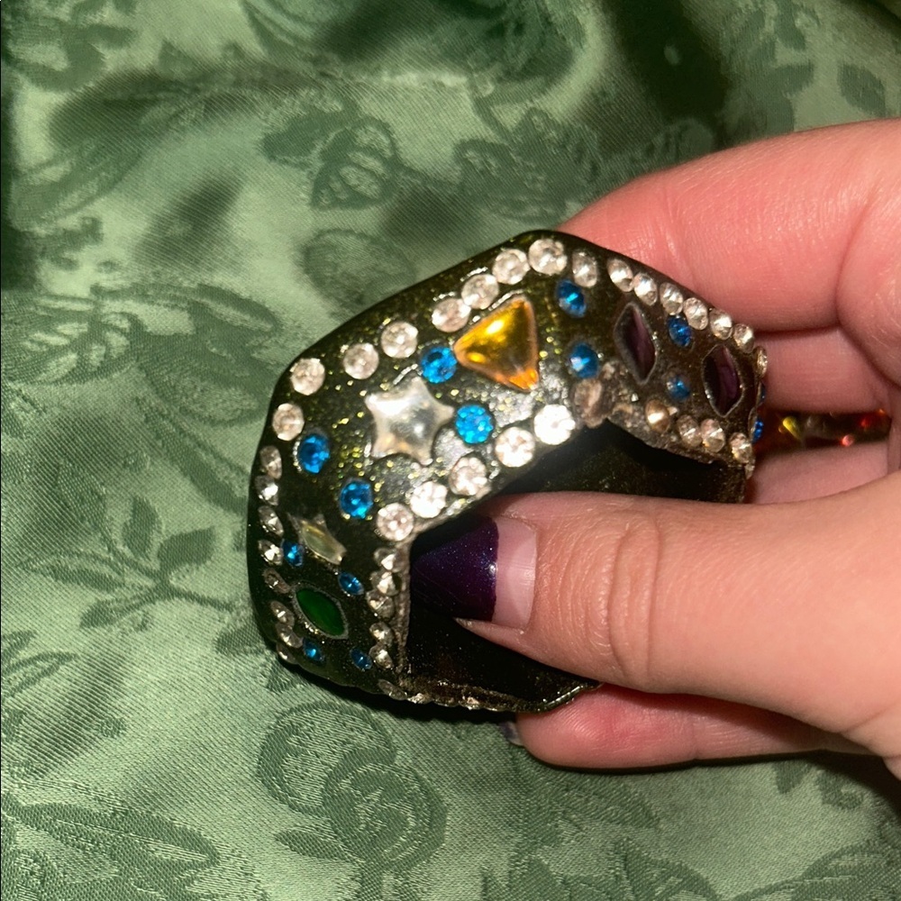 Colorful mini Jewelry vintage Trinket Box holder whimsigoth - Picture 8 of 8